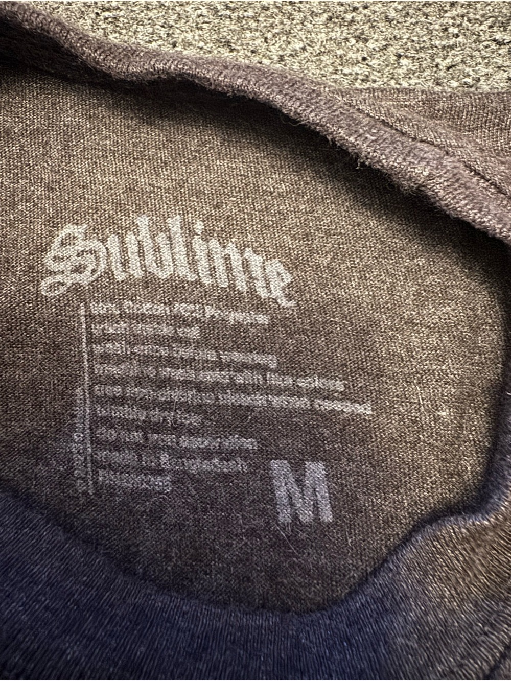 Vintage Sublime Sun Graphic Band Tee | Gray Acid Wash Style Retro 90s T-Shirt -M - Picture 8 of 8